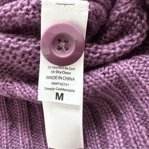 LuLaRoe Lucille Cable Knit Oversized Cardigan M Sweater Preppy Academia Cozy NEW - Picture 8 of 12